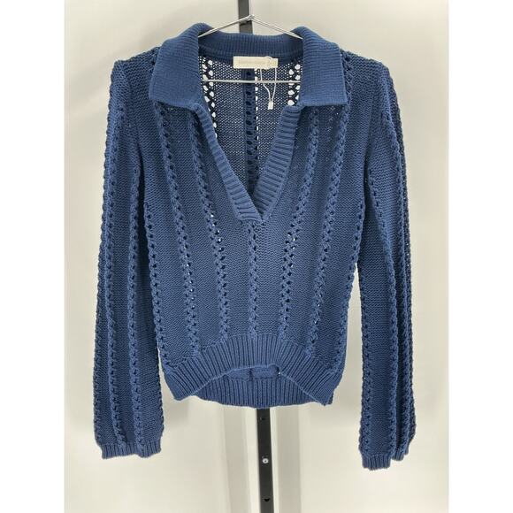 Jonathan Simkhai 'Berenice' Blue Cotton Polo Size S - Picture 2 of 4